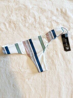 NWT Tavik Ali Mini Swim Bottom in Meadow Green Stripe Print - Size: XS